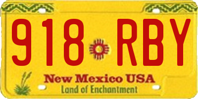 NM license plate 918RBY