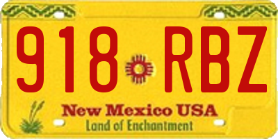 NM license plate 918RBZ