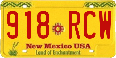 NM license plate 918RCW