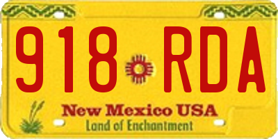 NM license plate 918RDA