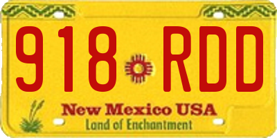 NM license plate 918RDD