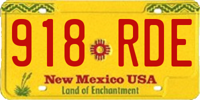NM license plate 918RDE
