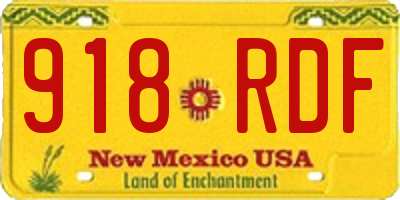 NM license plate 918RDF