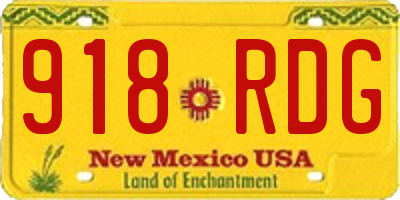 NM license plate 918RDG