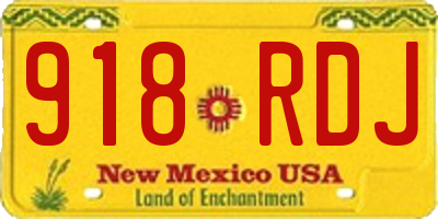 NM license plate 918RDJ