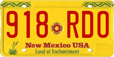 NM license plate 918RDO