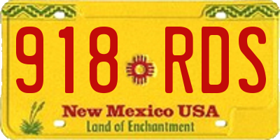 NM license plate 918RDS
