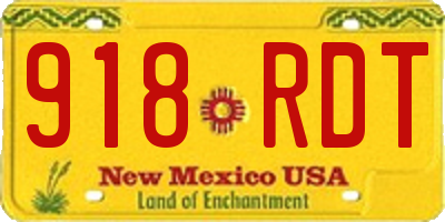 NM license plate 918RDT