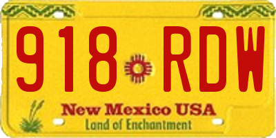 NM license plate 918RDW