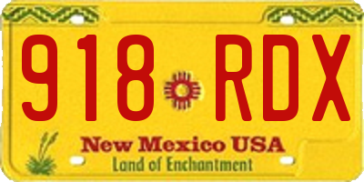 NM license plate 918RDX
