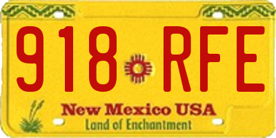 NM license plate 918RFE