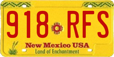 NM license plate 918RFS