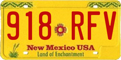 NM license plate 918RFV