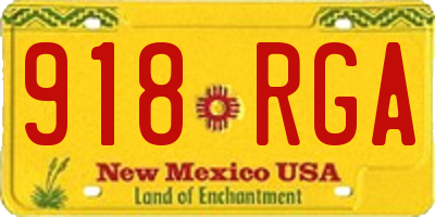 NM license plate 918RGA