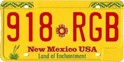 NM license plate 918RGB