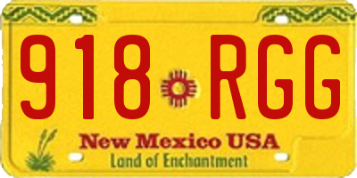 NM license plate 918RGG