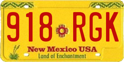 NM license plate 918RGK
