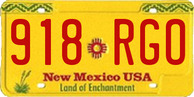 NM license plate 918RGO