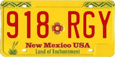 NM license plate 918RGY