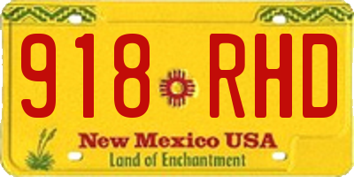 NM license plate 918RHD