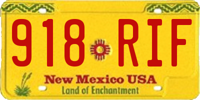 NM license plate 918RIF