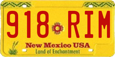 NM license plate 918RIM