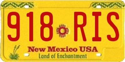 NM license plate 918RIS