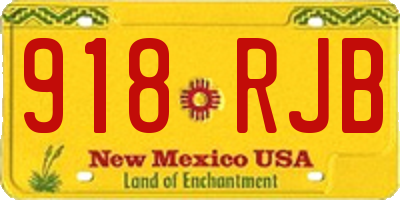 NM license plate 918RJB