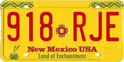 NM license plate 918RJE