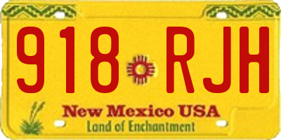 NM license plate 918RJH