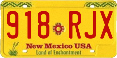 NM license plate 918RJX