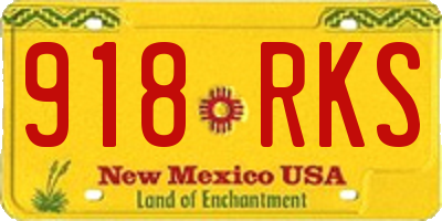NM license plate 918RKS