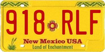 NM license plate 918RLF