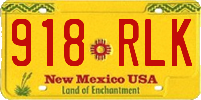 NM license plate 918RLK