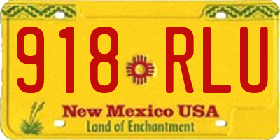 NM license plate 918RLU
