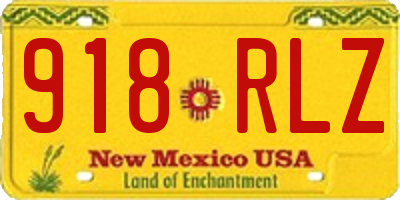 NM license plate 918RLZ
