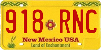 NM license plate 918RNC