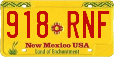 NM license plate 918RNF