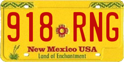 NM license plate 918RNG