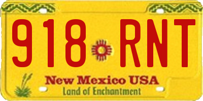 NM license plate 918RNT