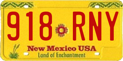 NM license plate 918RNY