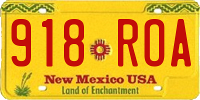 NM license plate 918ROA