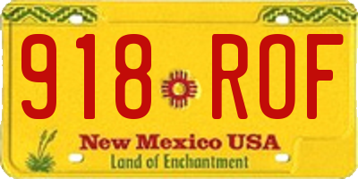 NM license plate 918ROF