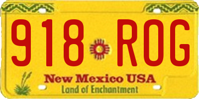 NM license plate 918ROG