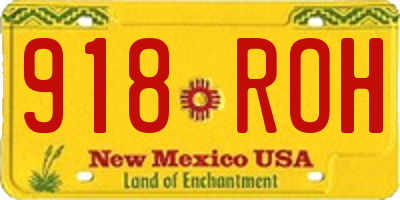 NM license plate 918ROH