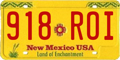 NM license plate 918ROI