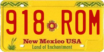 NM license plate 918ROM