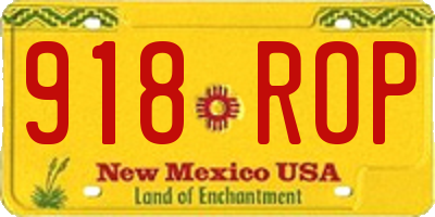 NM license plate 918ROP