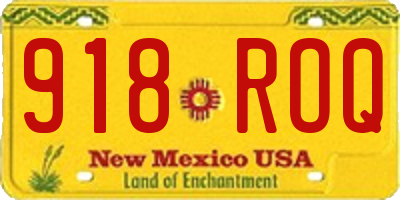 NM license plate 918ROQ