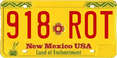 NM license plate 918ROT